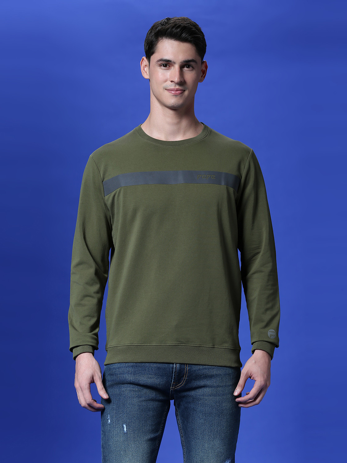 Image of Pepe Jeans Men Full Sleeve Solid Sweatshirt