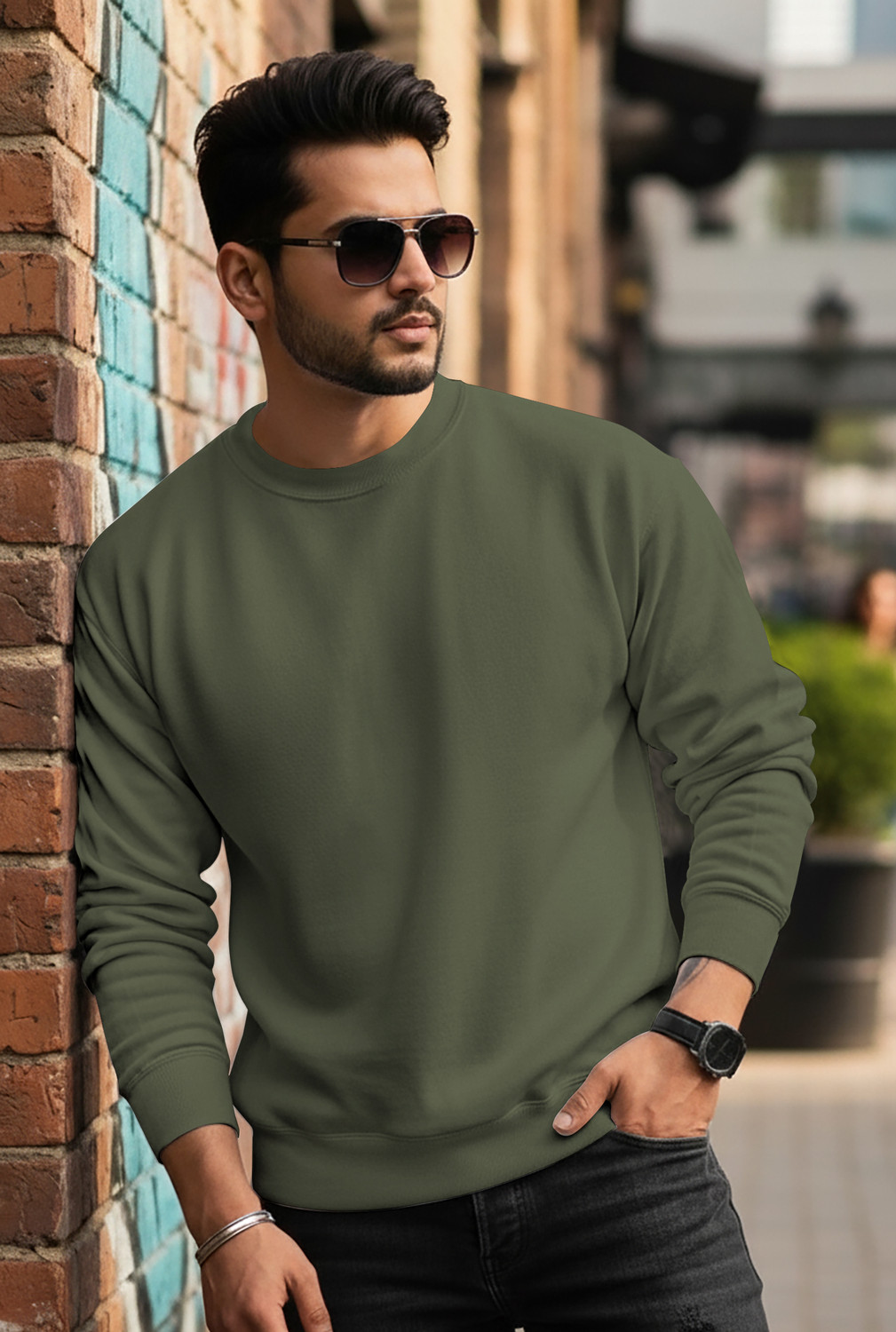 Image of ORIGINAL CREATOR Full Sleeve Solid Men Sweatshirt