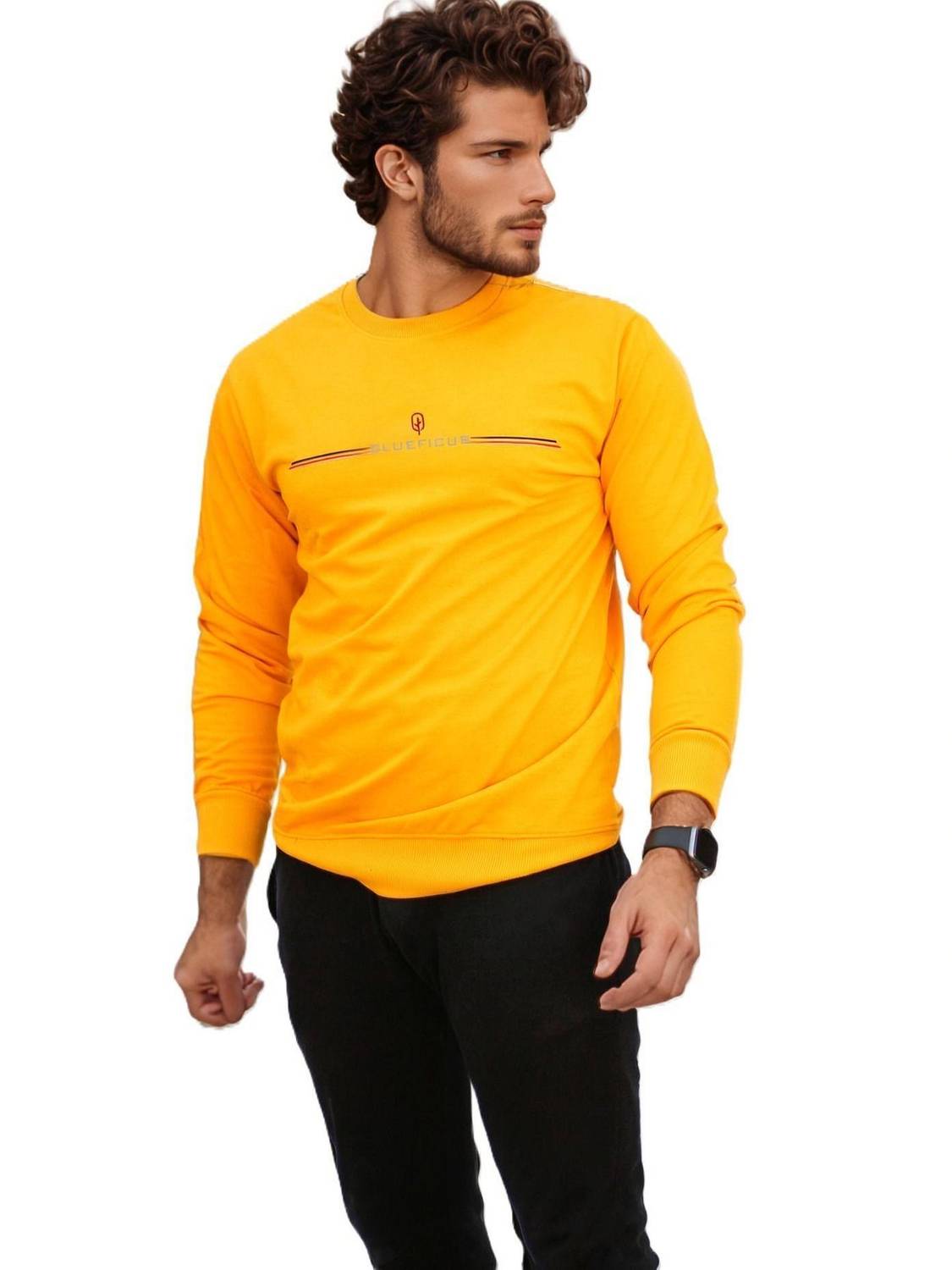 BlueFicus Full Sleeve Printed Men Sweatshirt
