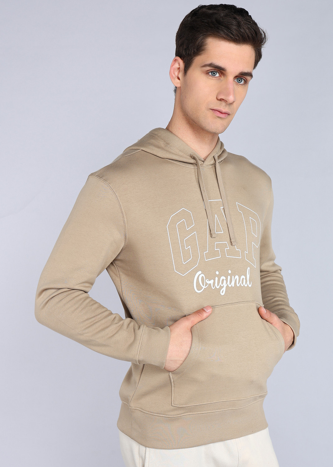 Image of GAP Men Full Sleeve Self Design Hooded Sweatshirt