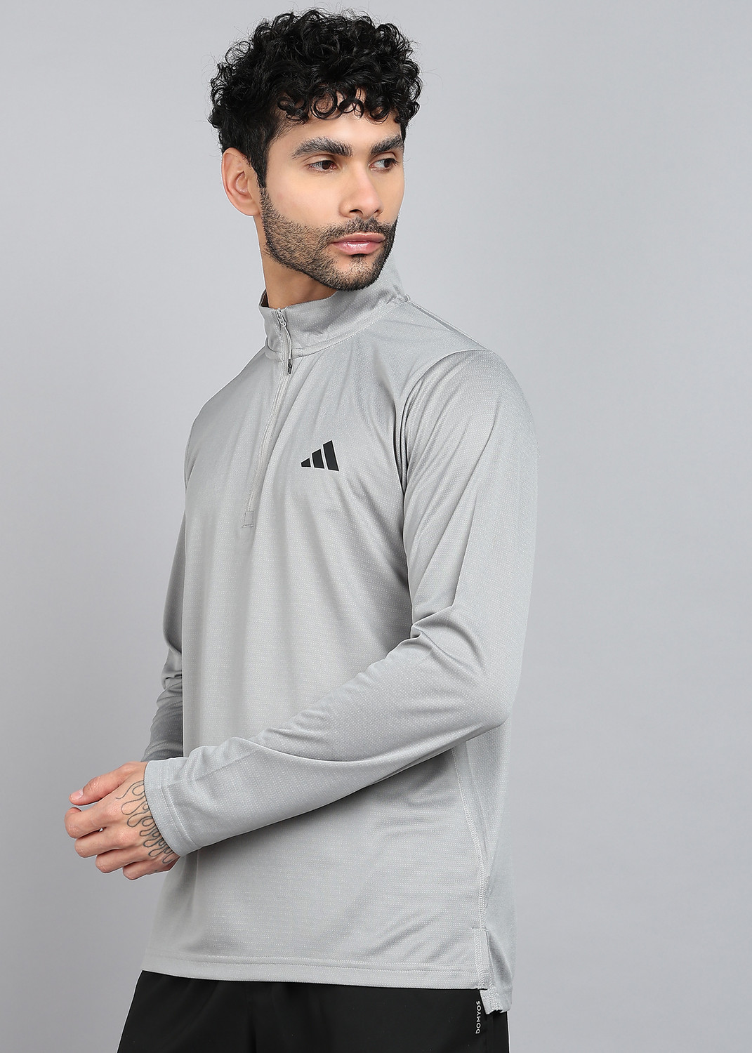 Image of ADIDAS Full Sleeve Self Design Men Sweatshirt