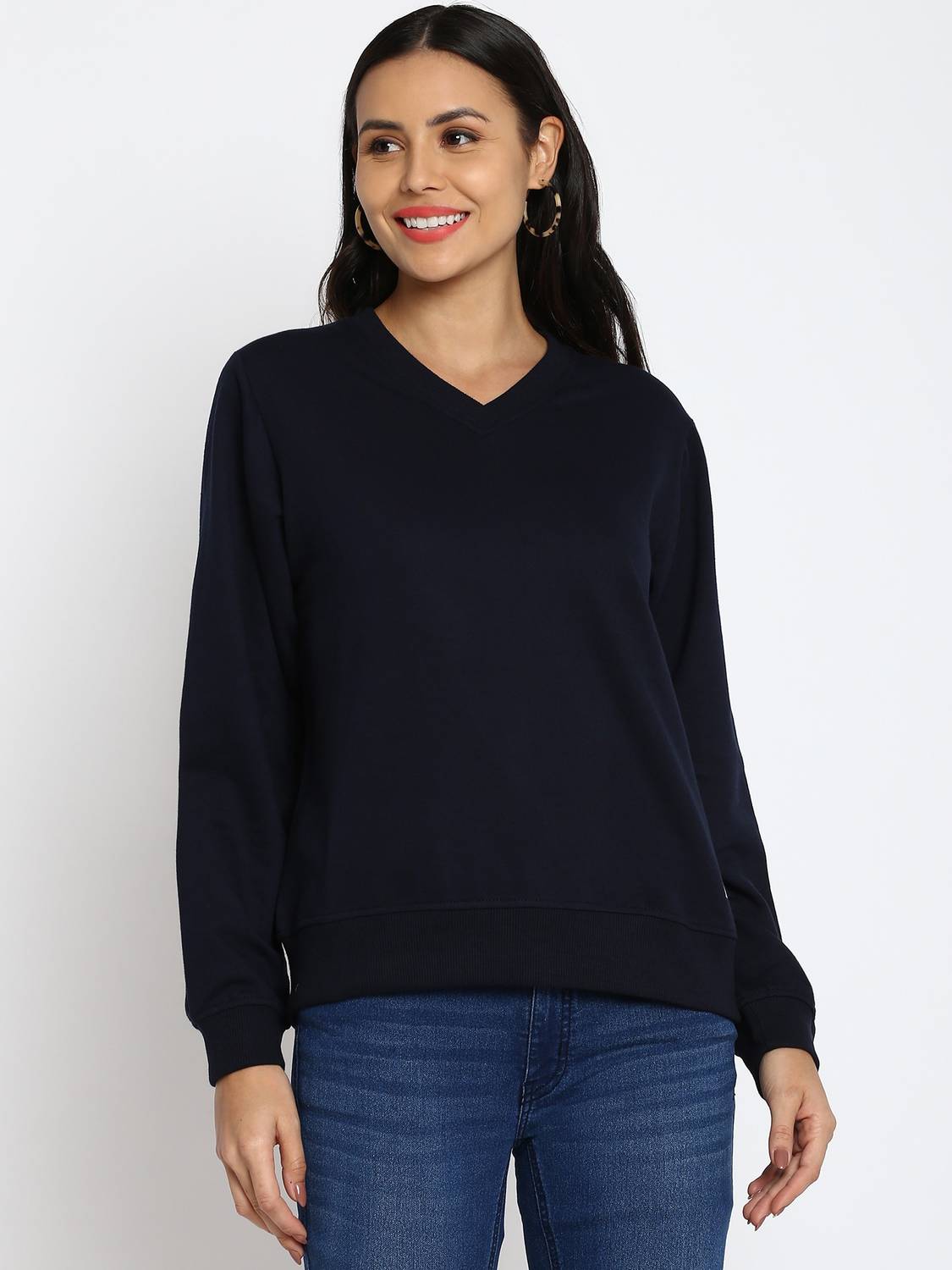 abof by Aditya Birla Full Sleeve Solid Women Sweatshirt