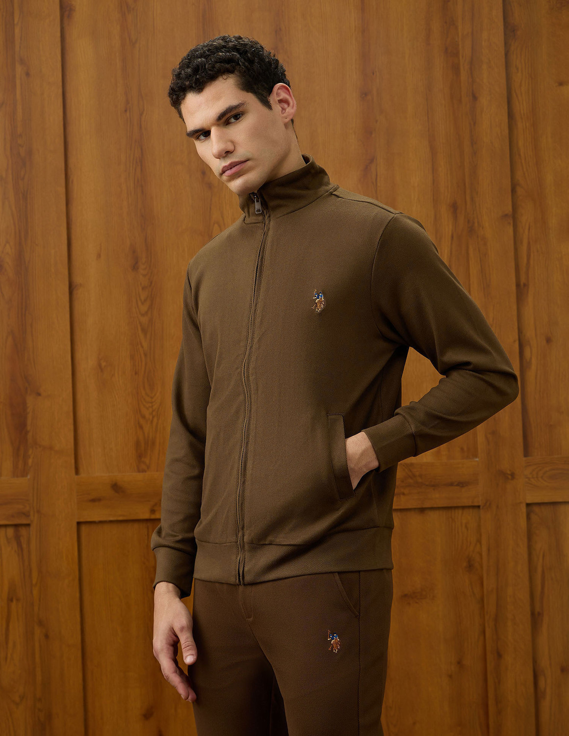 Image of U.S. POLO ASSN. Full Sleeve Self Design Men Sweatshirt
