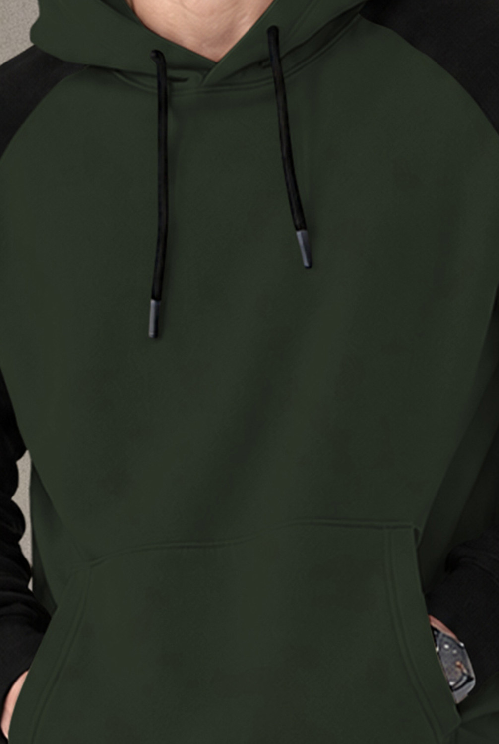 Image of TRIPR Men Full Sleeve Color Block Hooded Sweatshirt