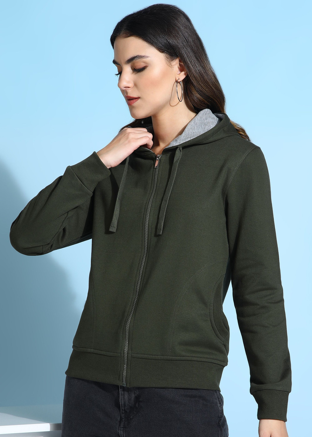 Image of Alan Jones Full Sleeve Solid Women Sweatshirt