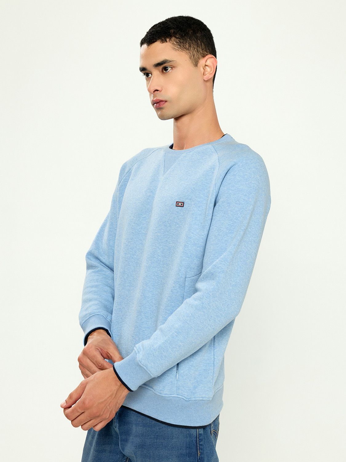 Image of MONTE CARLO Men Full Sleeve Solid Sweatshirt