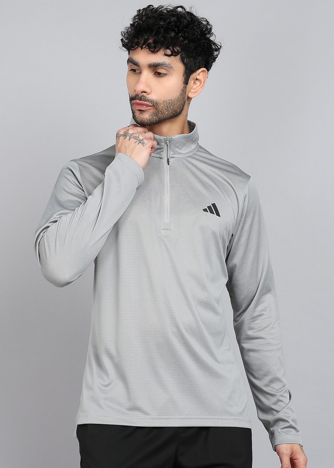 Image of ADIDAS Full Sleeve Self Design Men Sweatshirt