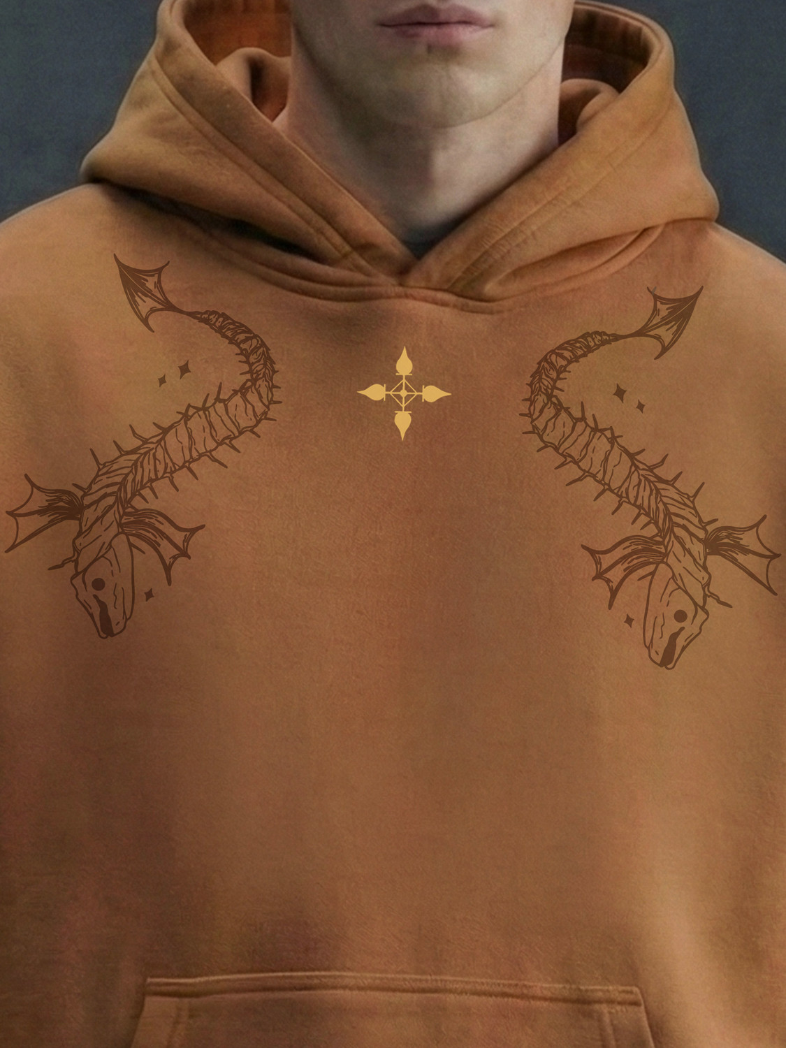 Image of WHITE HUSK Full Sleeve Printed Men Sweatshirt