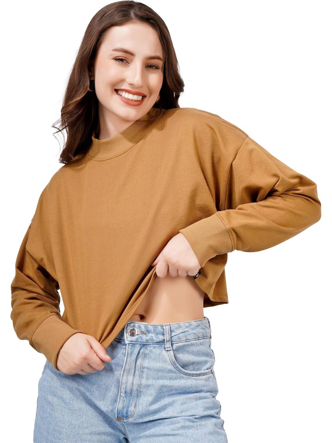 BlueFicus Full Sleeve Solid Women Sweatshirt
