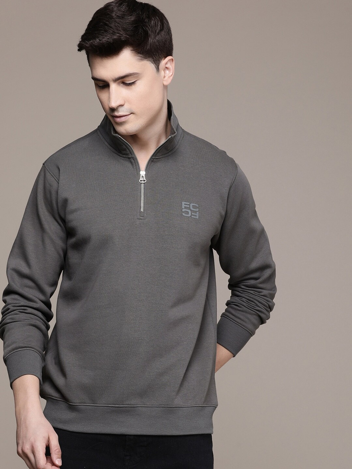 Image of French Connection Full Sleeve Solid Men Sweatshirt