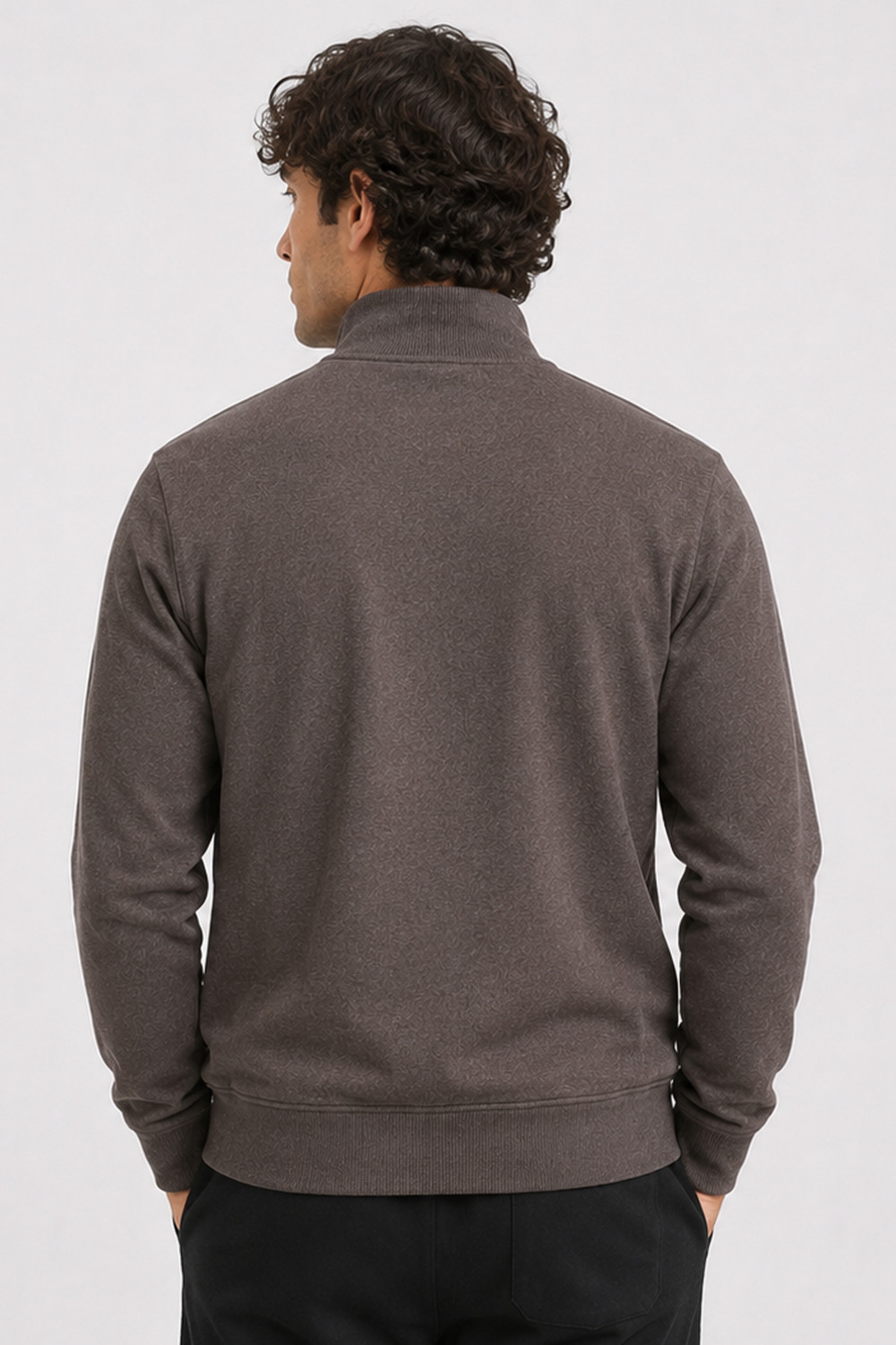 Image of GYRFALCON Full Sleeve Self Design Men Sweatshirt