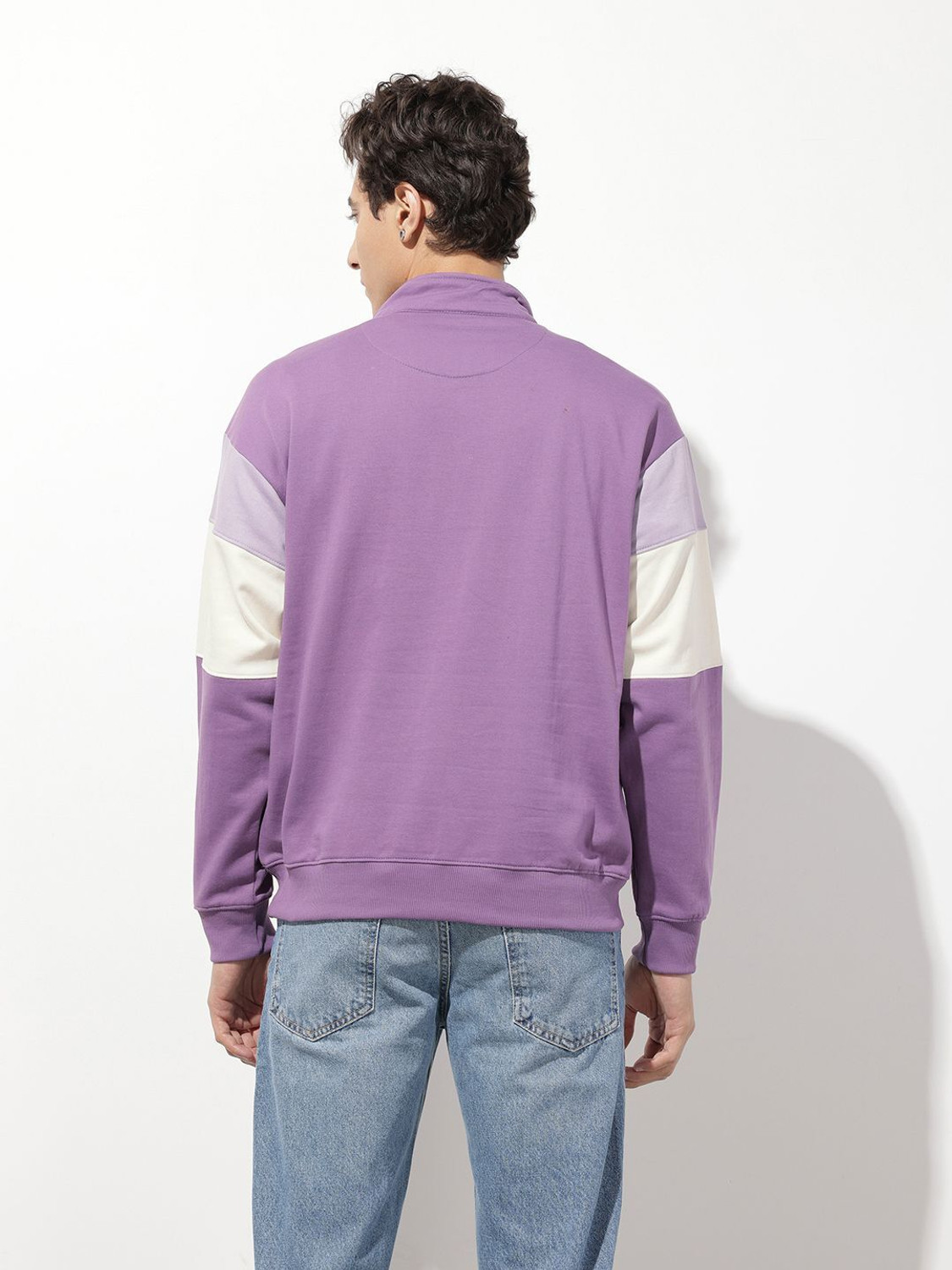 Image of Roadster Men Full Sleeve Color Block Sweatshirt