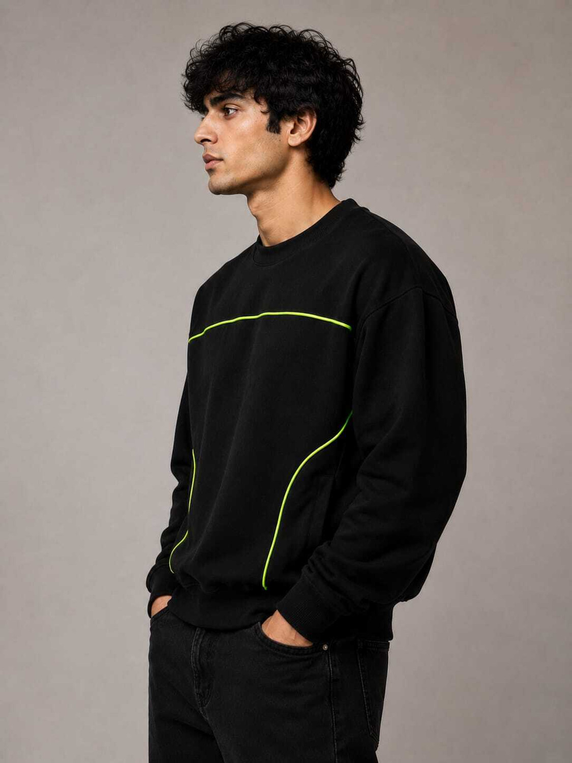 Image of MOSAJC Full Sleeve Striped Men Sweatshirt