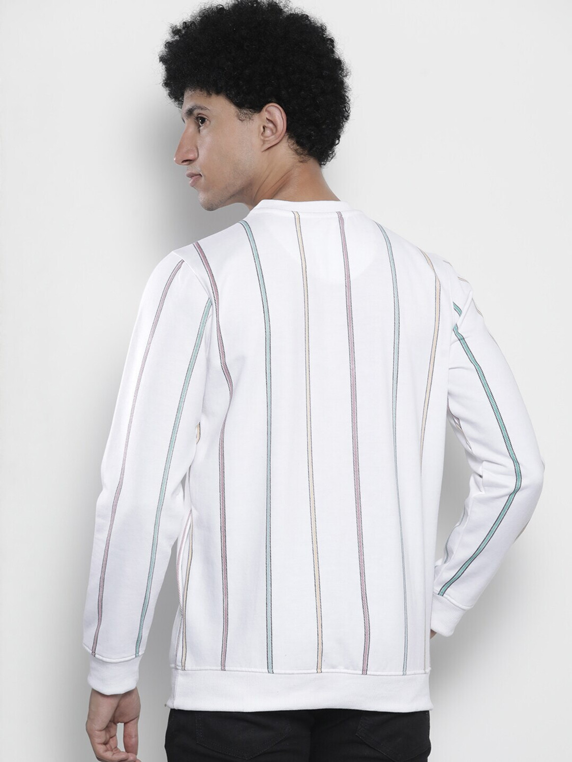 Image of The Indian Garage Co. Full Sleeve Striped Men Sweatshirt