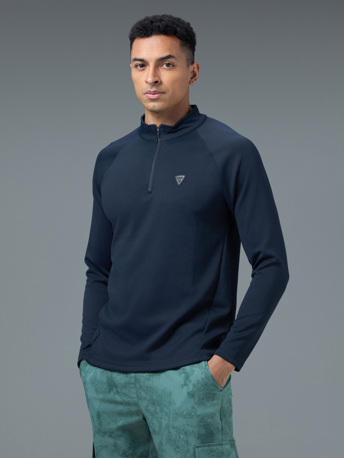 Image of TECHNOSPORT Full Sleeve Solid Men Sweatshirt