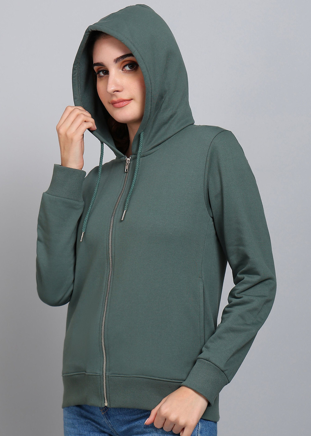 Image of Alan Jones Full Sleeve Solid Women Sweatshirt