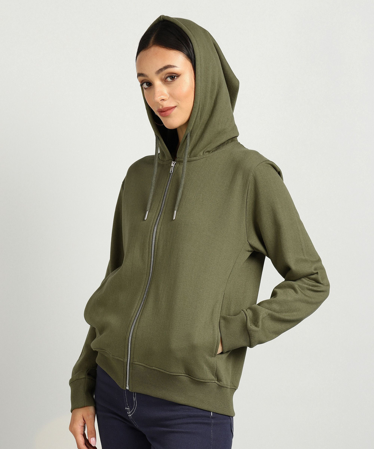 Image of Alan Jones Full Sleeve Solid Women Sweatshirt