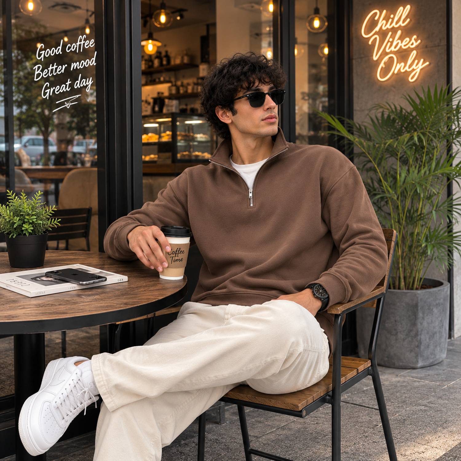 Clothy Full Sleeve Solid Men Sweatshirt - Image 4