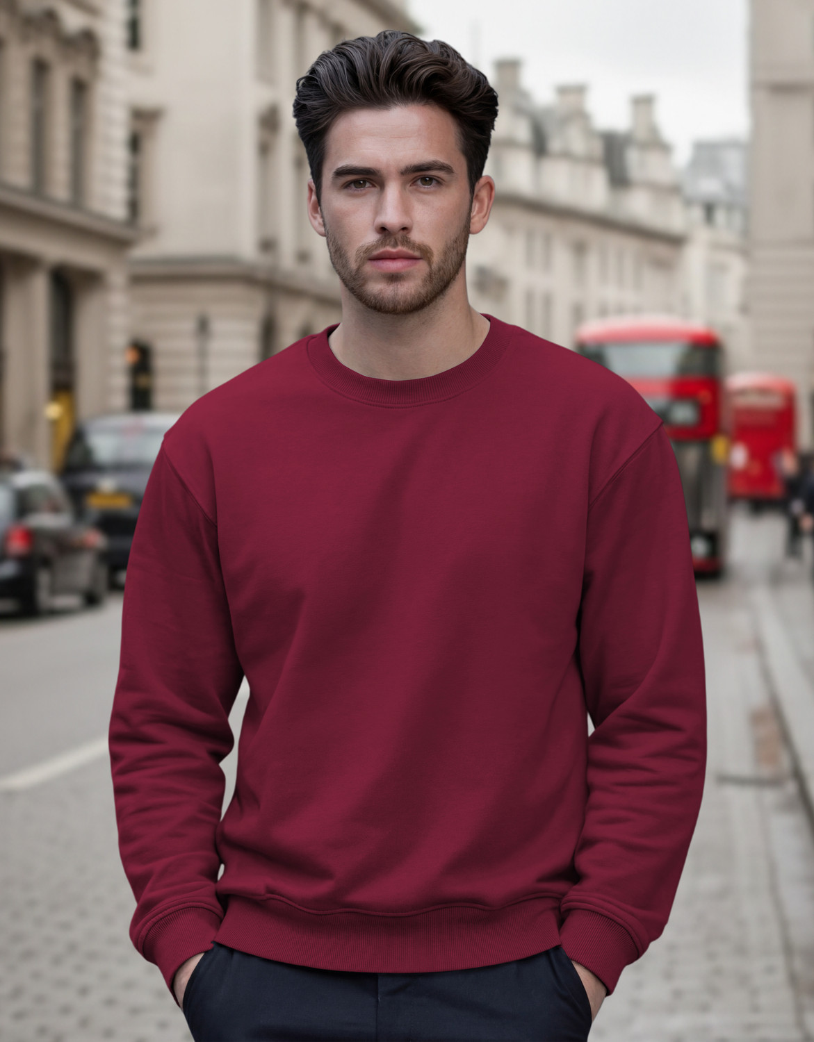 Image of BEING WANTED Full Sleeve Solid Men Sweatshirt