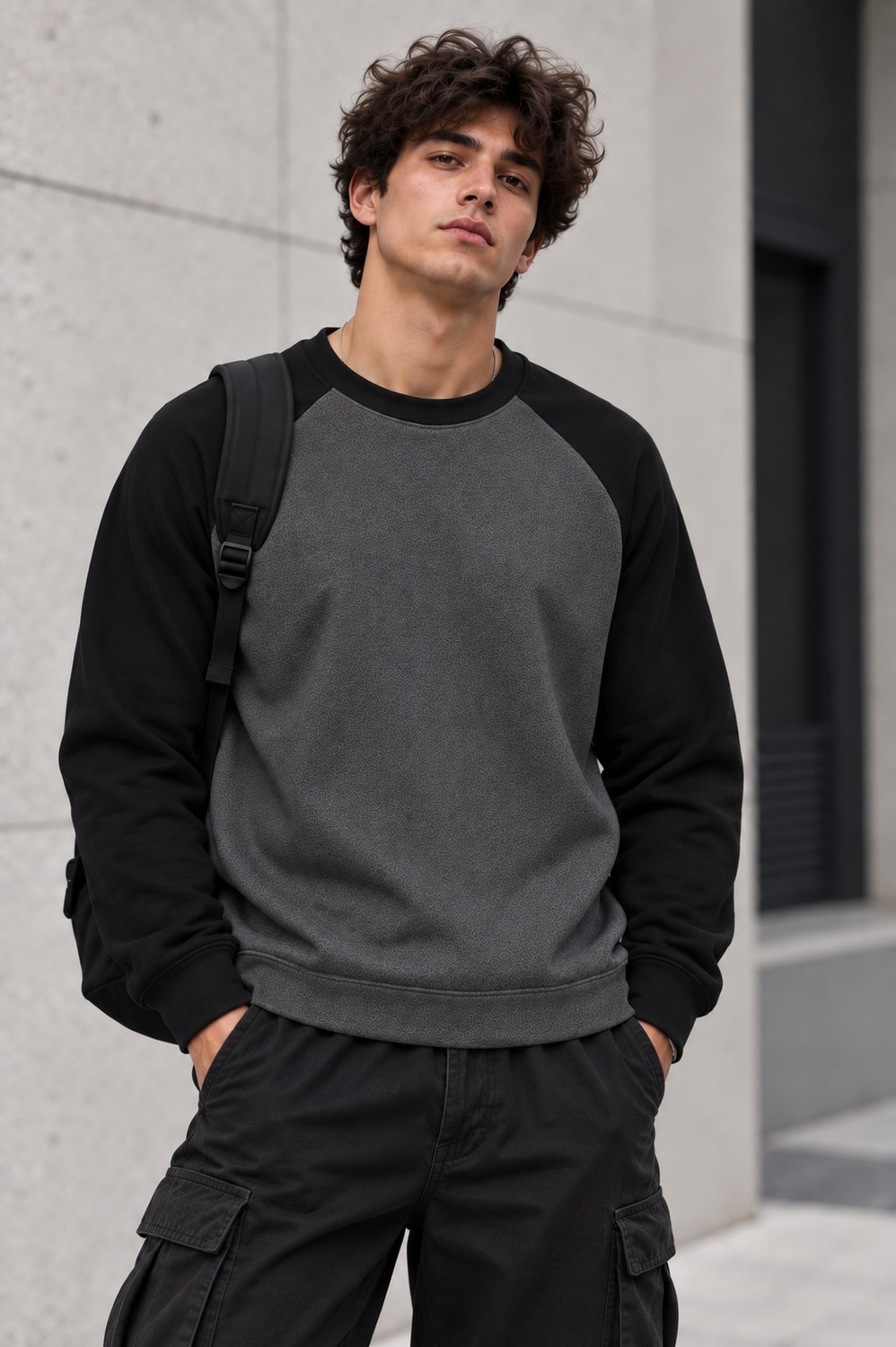 Image of JERKYN Men Full Sleeve Color Block Sweatshirt