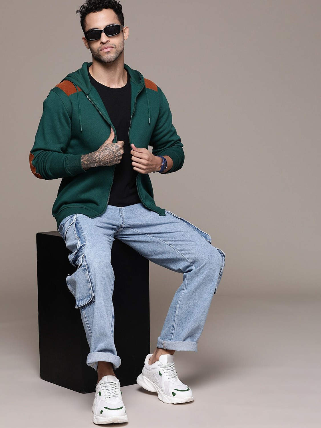 Image of Roadster Full Sleeve Color Block Men Sweatshirt