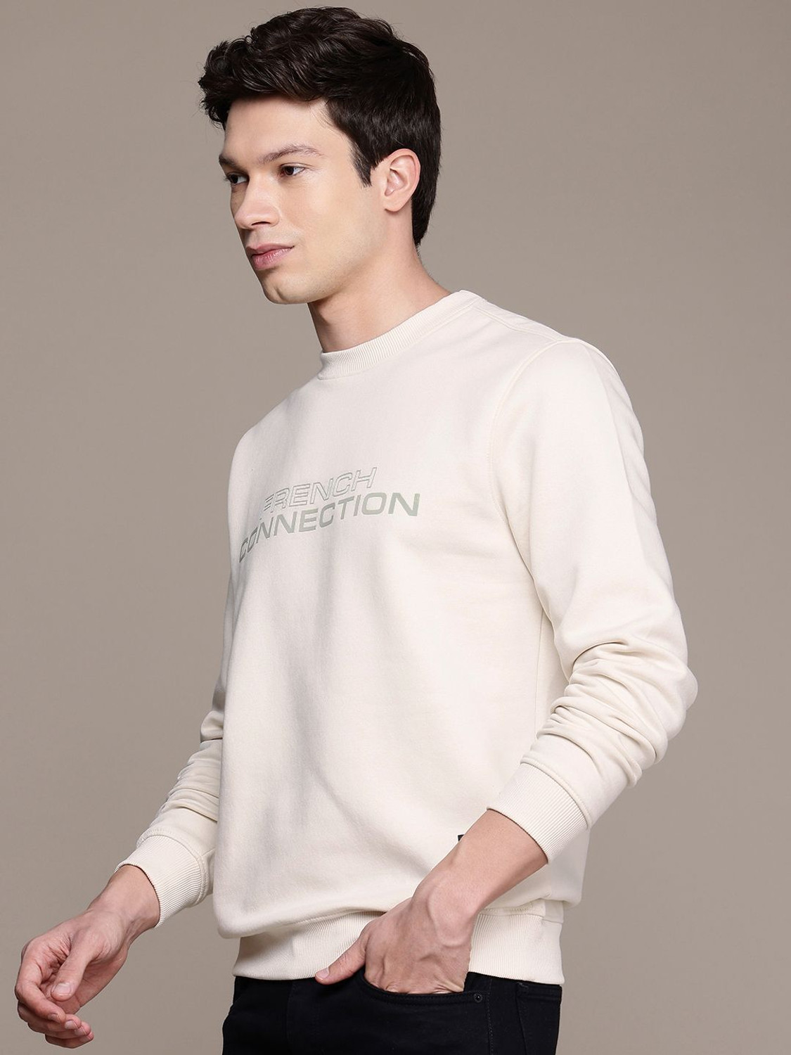 Image of French Connection Full Sleeve Printed Men Sweatshirt