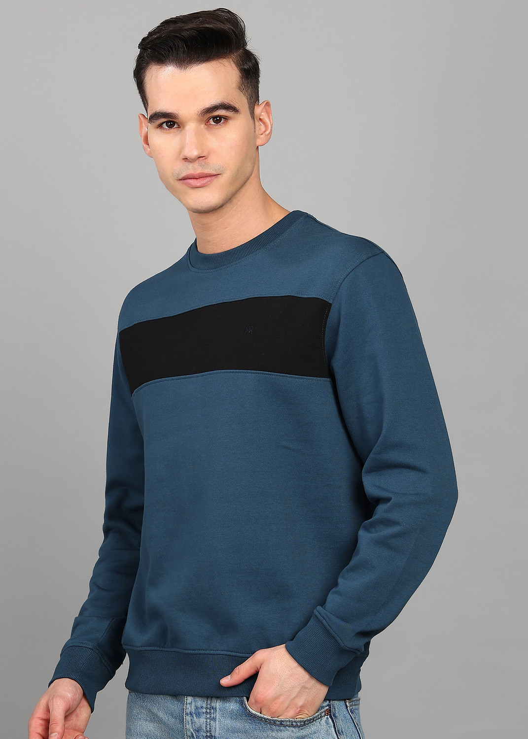 Image of Raymond Men Full Sleeve Color Block Sweatshirt
