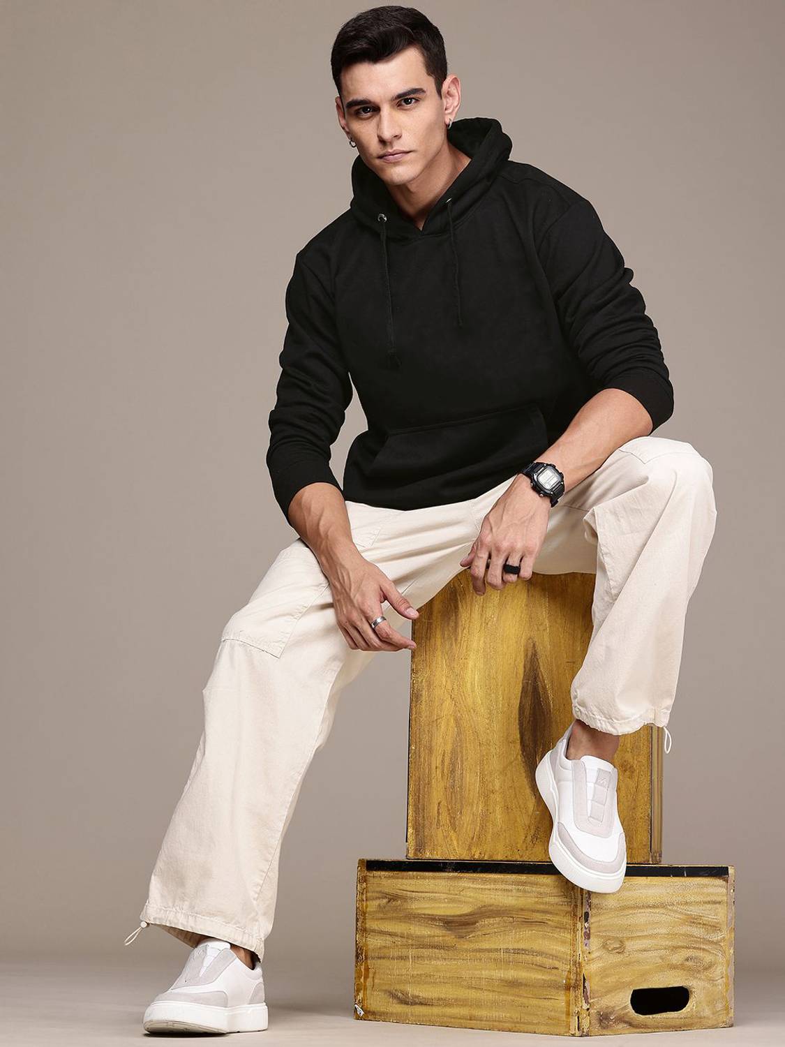 Roadster Full Sleeve Solid Men Sweatshirt - Image 3