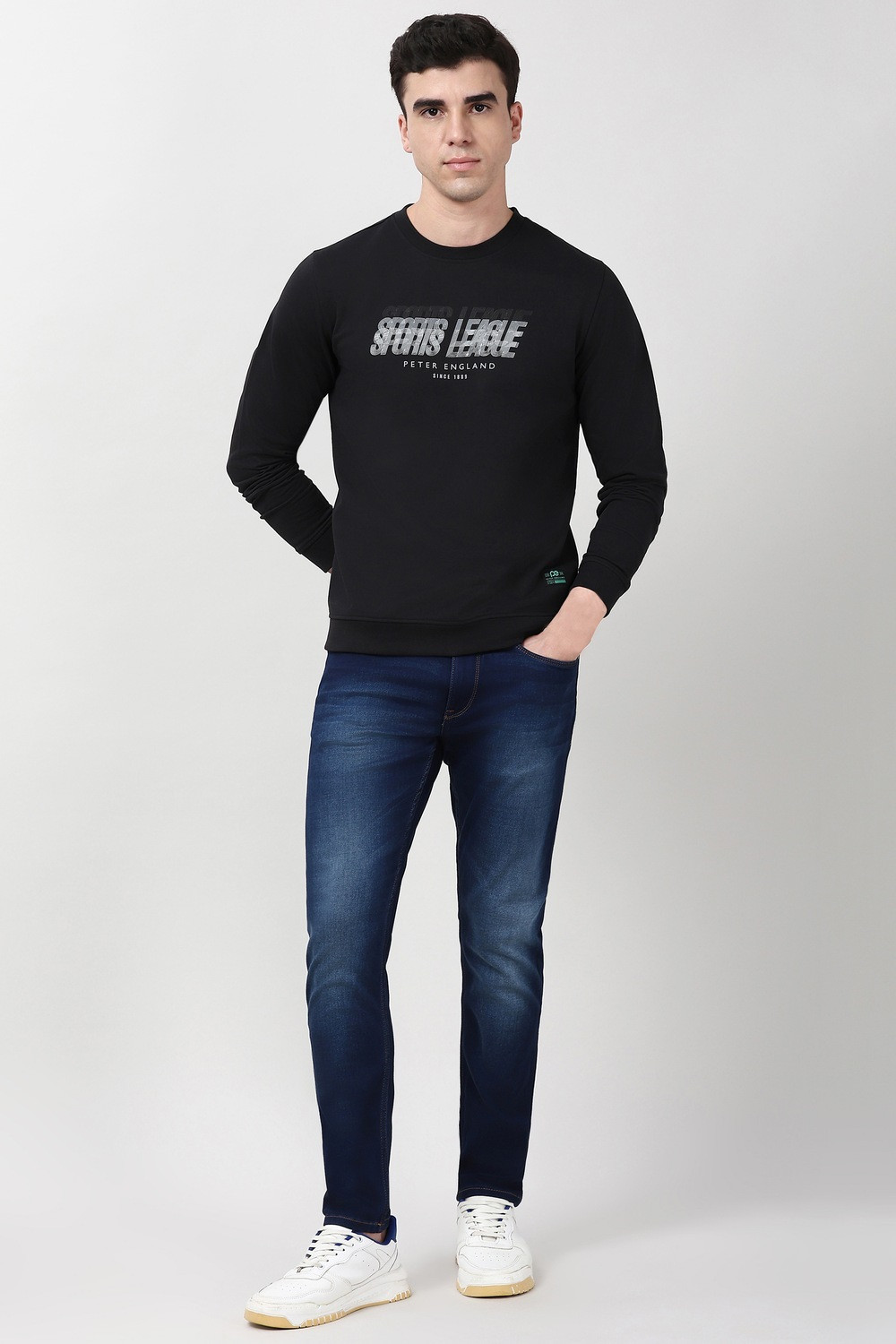 Image of PETER ENGLAND Men Full Sleeve Printed Sweatshirt