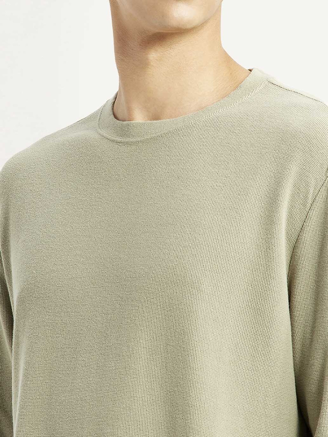 Image of LEVI'S Men Full Sleeve Solid Sweatshirt