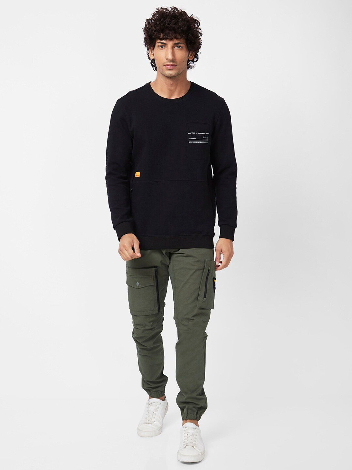 Image of Spykar Men Full Sleeve Printed Sweatshirt