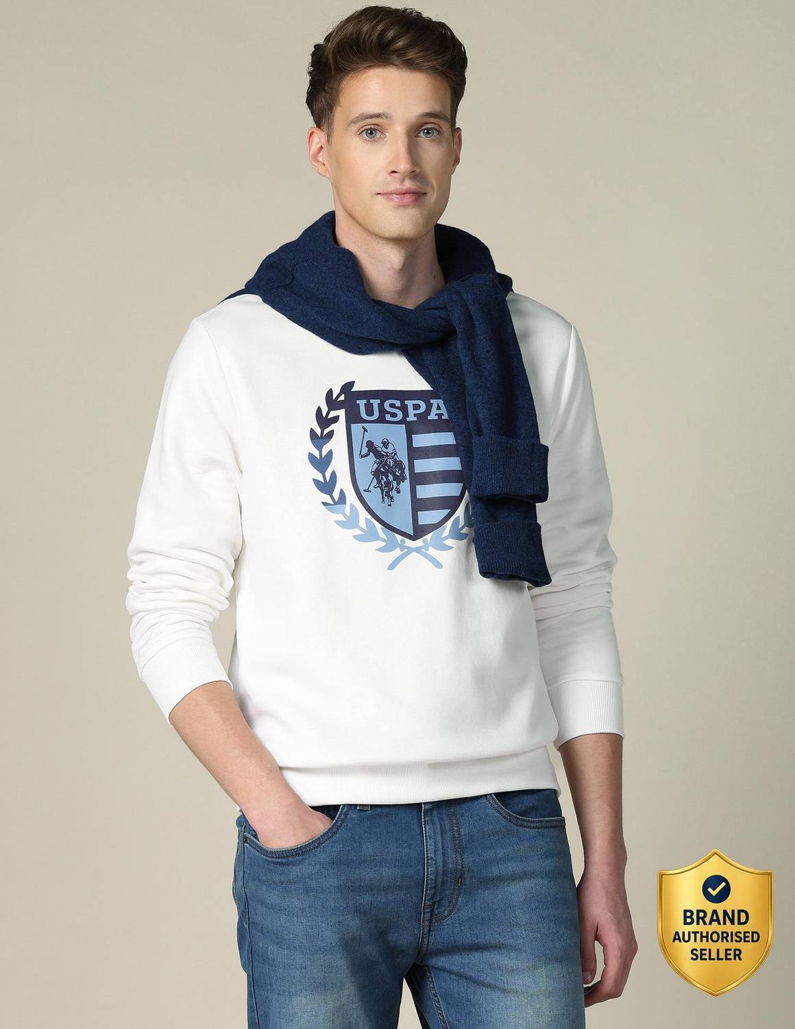U.S. Polo Assn. Denim Co. Men's Printed Sweatshirt (Blue)