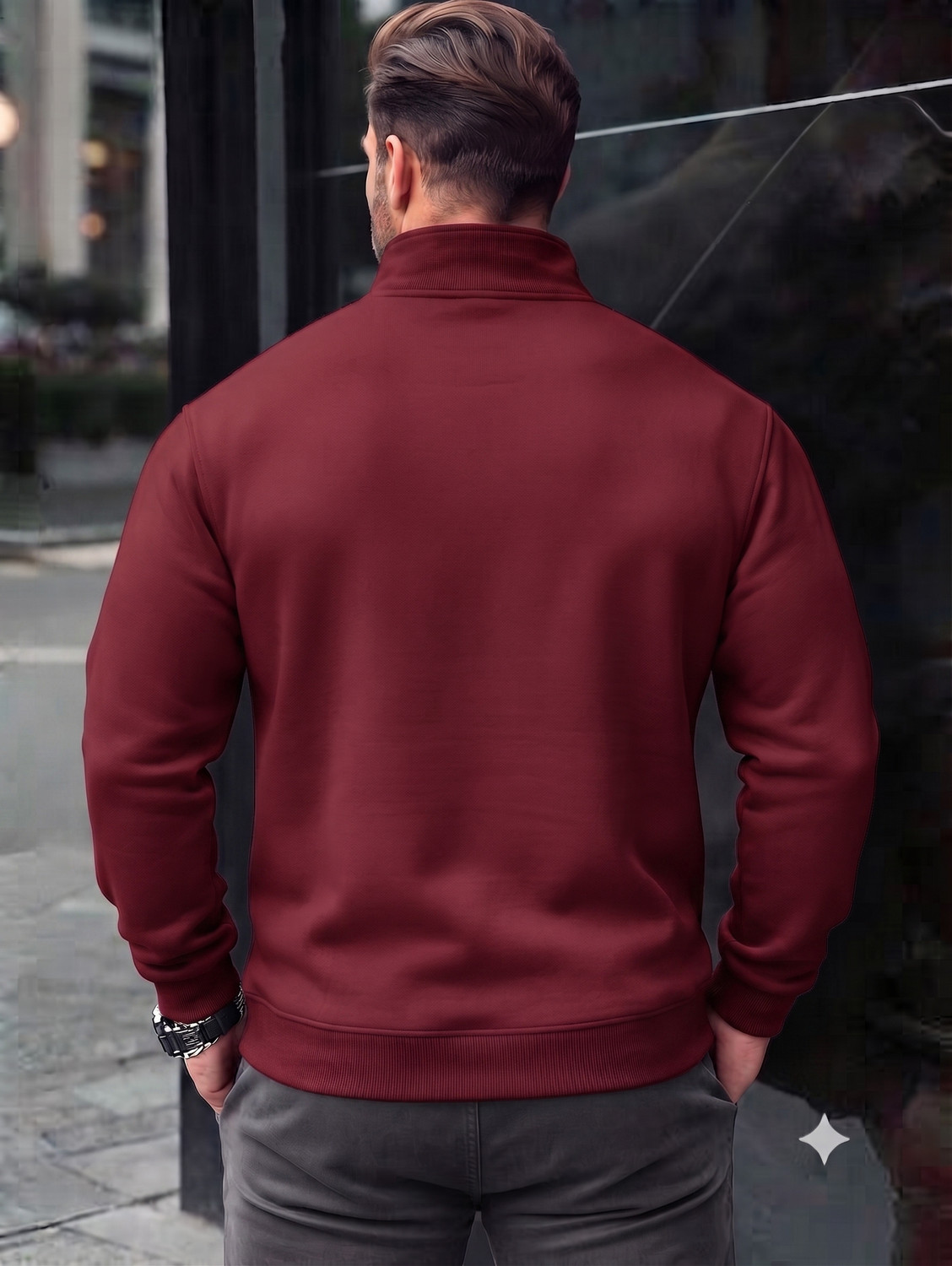 Image of Rufica Men Full Sleeve Solid Sweatshirt