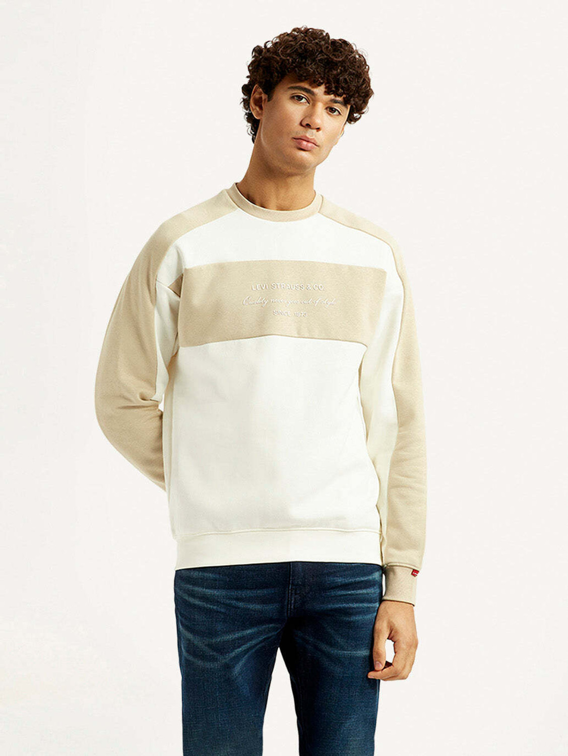 Image of LEVI'S Men Full Sleeve Color Block Sweatshirt