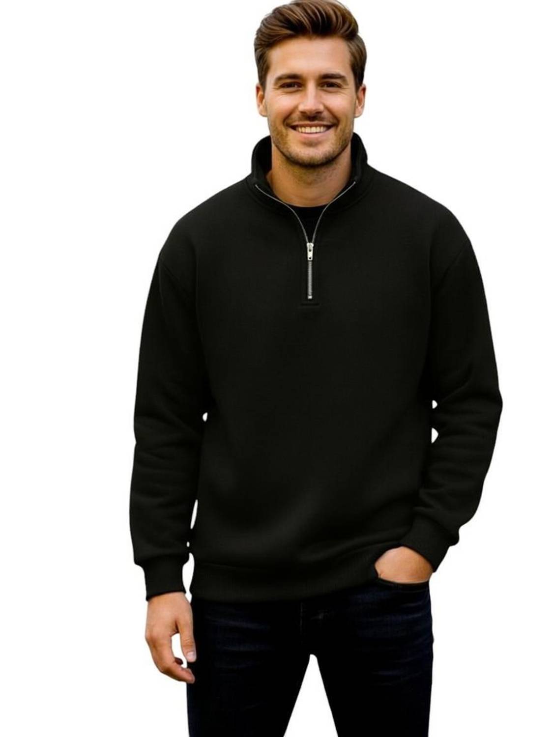 Attirea Full Sleeve Solid Men Sweatshirt