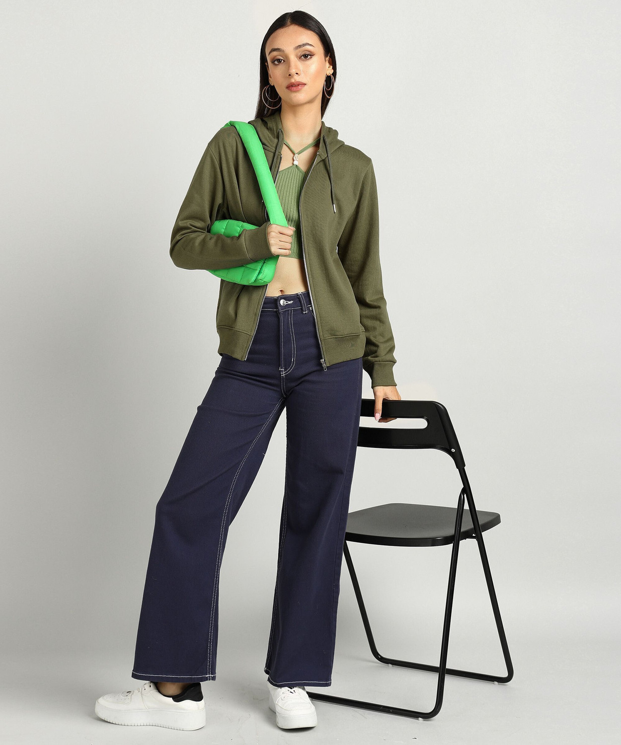 Image of Alan Jones Full Sleeve Solid Women Sweatshirt