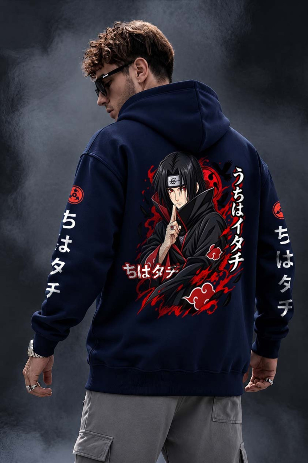 Image of TOJER Men Full Sleeve Printed Hooded Sweatshirt