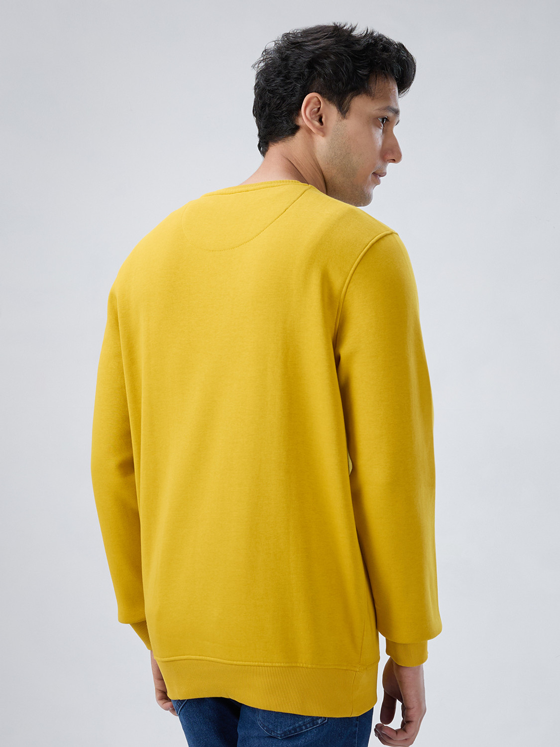 Image of Spykar Full Sleeve Solid Men Sweatshirt