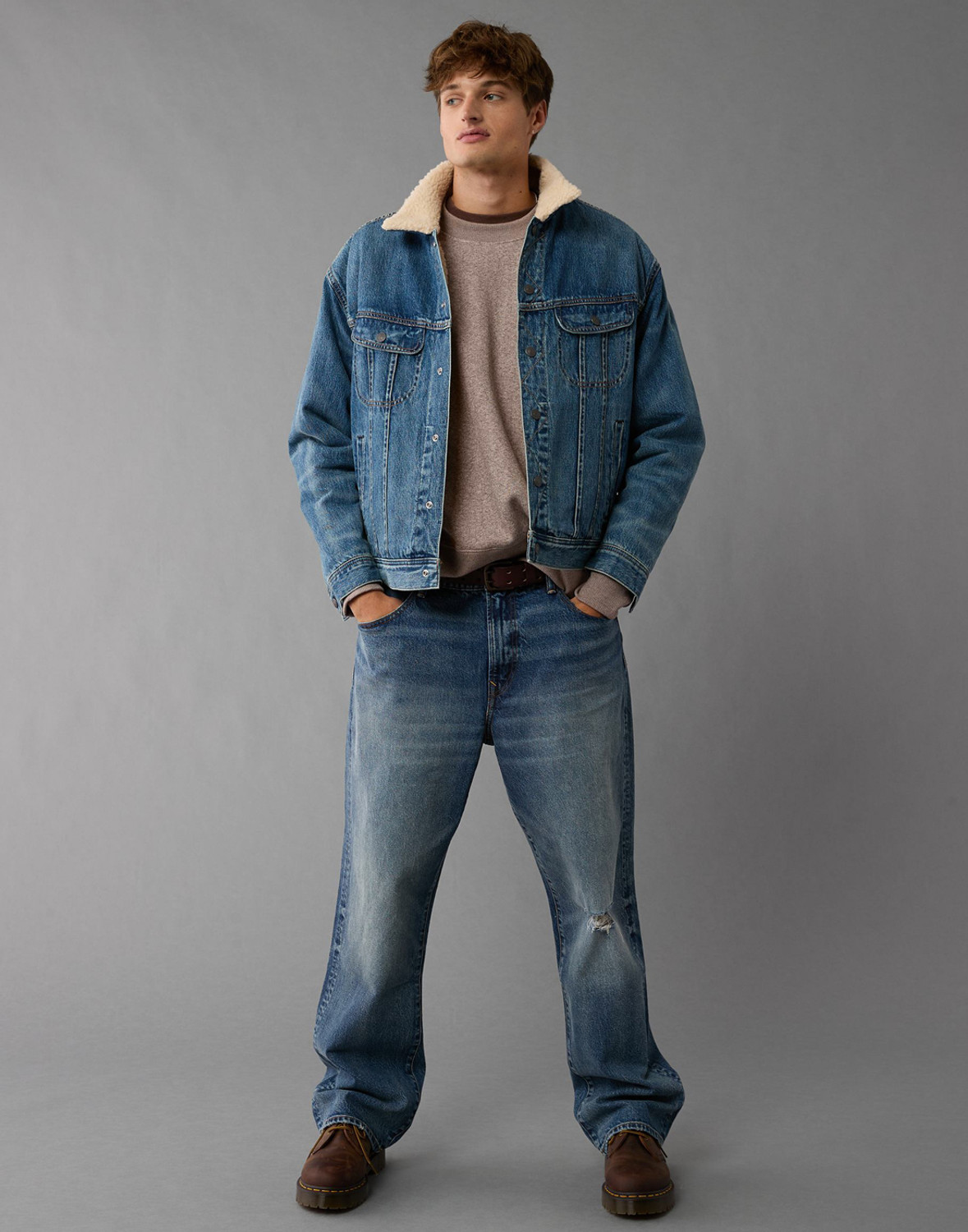 Image of American Eagle Men Full Sleeve Solid Sweatshirt