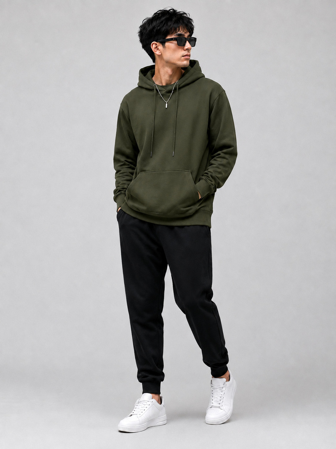 Image of TB Blue Full Sleeve Solid Men Sweatshirt