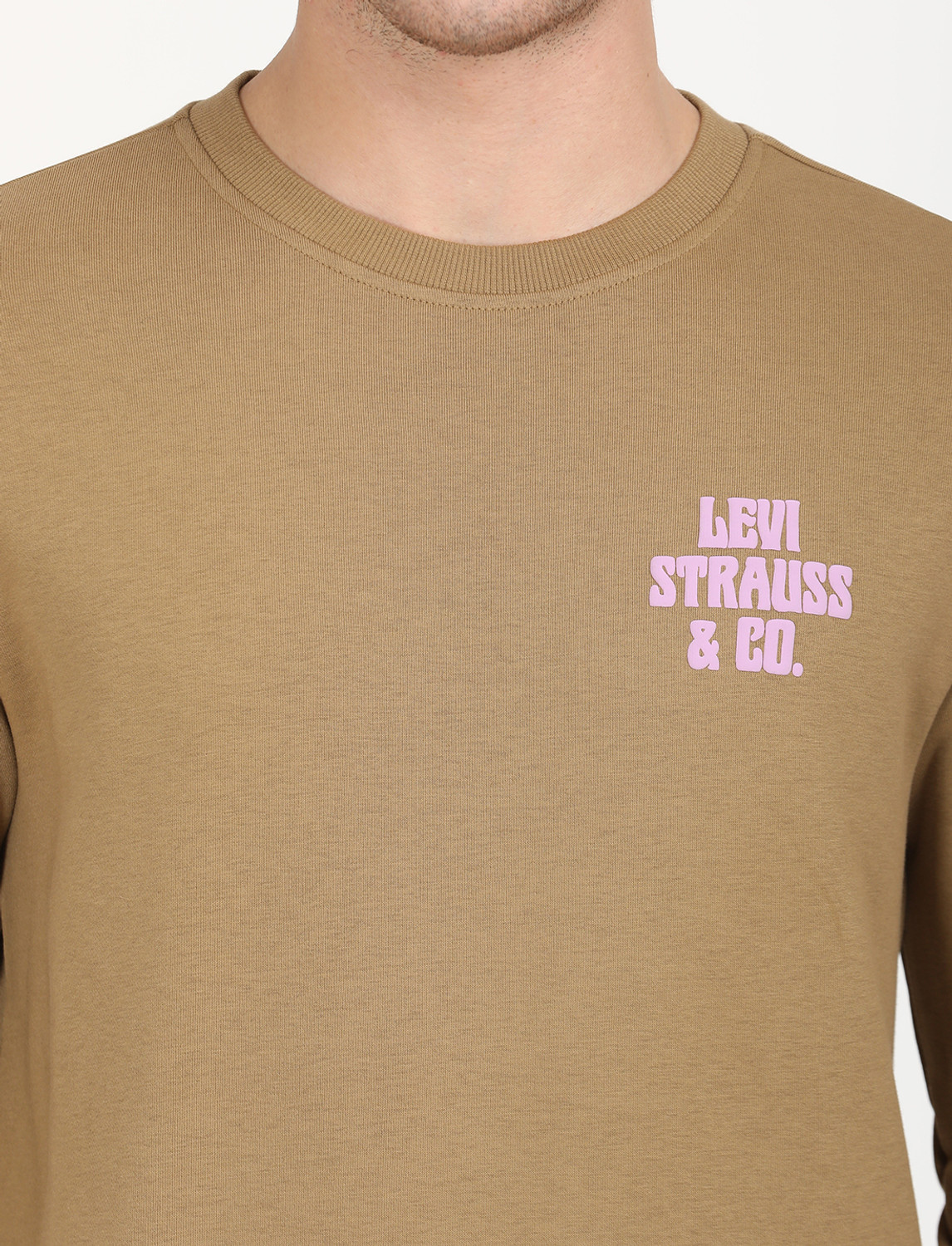 Image of LEVI'S Men Full Sleeve Solid Sweatshirt
