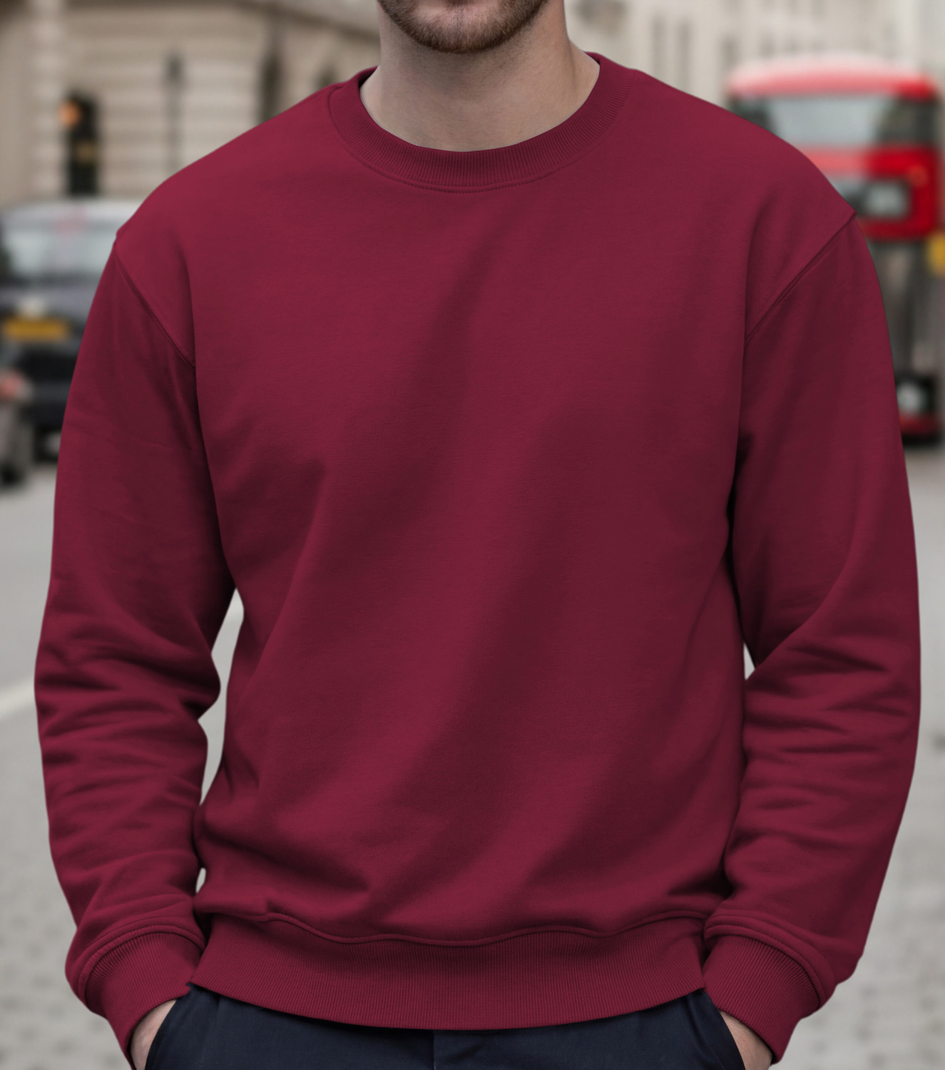 Image of BEING WANTED Full Sleeve Solid Men Sweatshirt