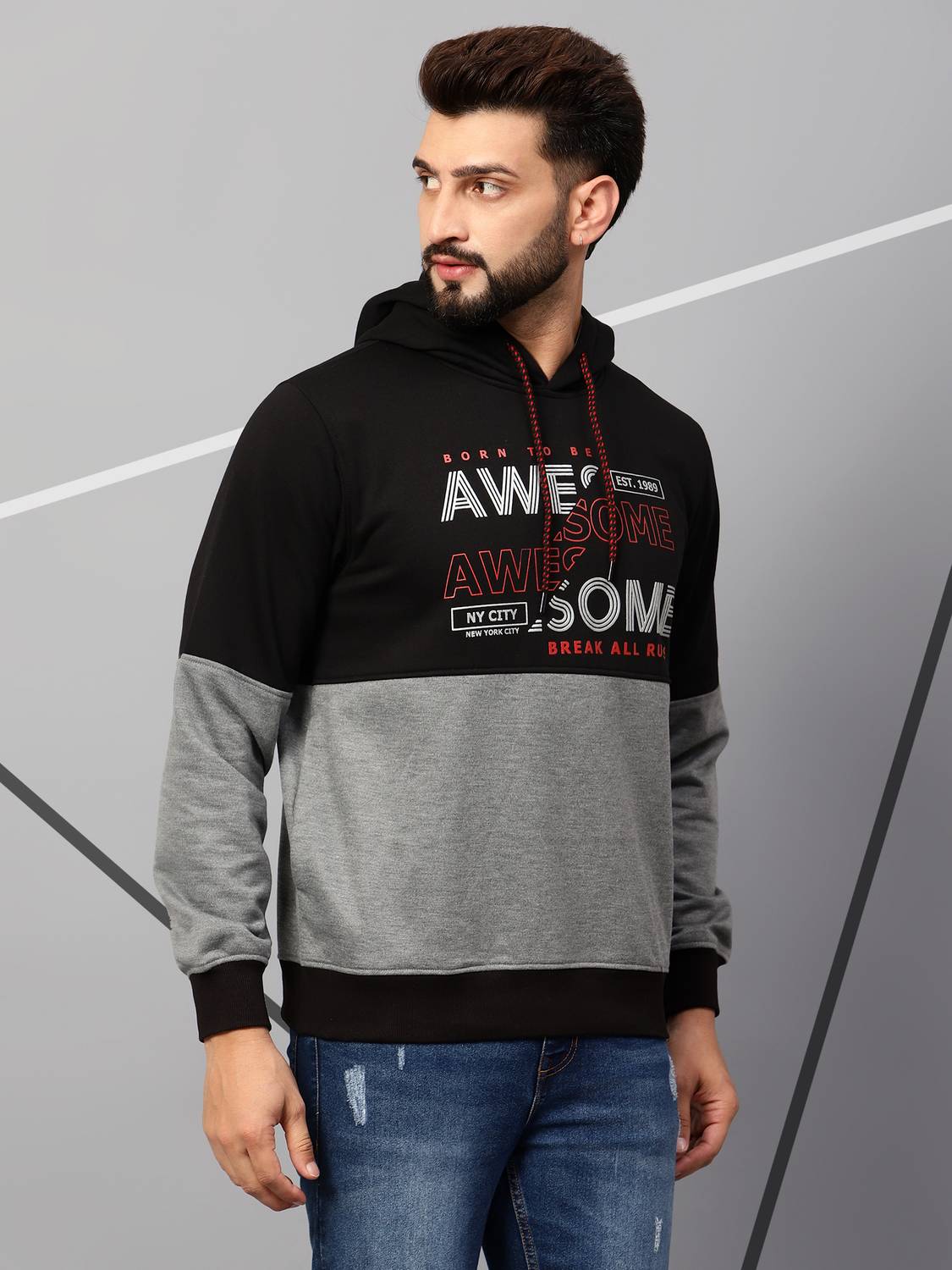 AKTIO Full Sleeve Printed, Graphic Print Men Sweatshirt
