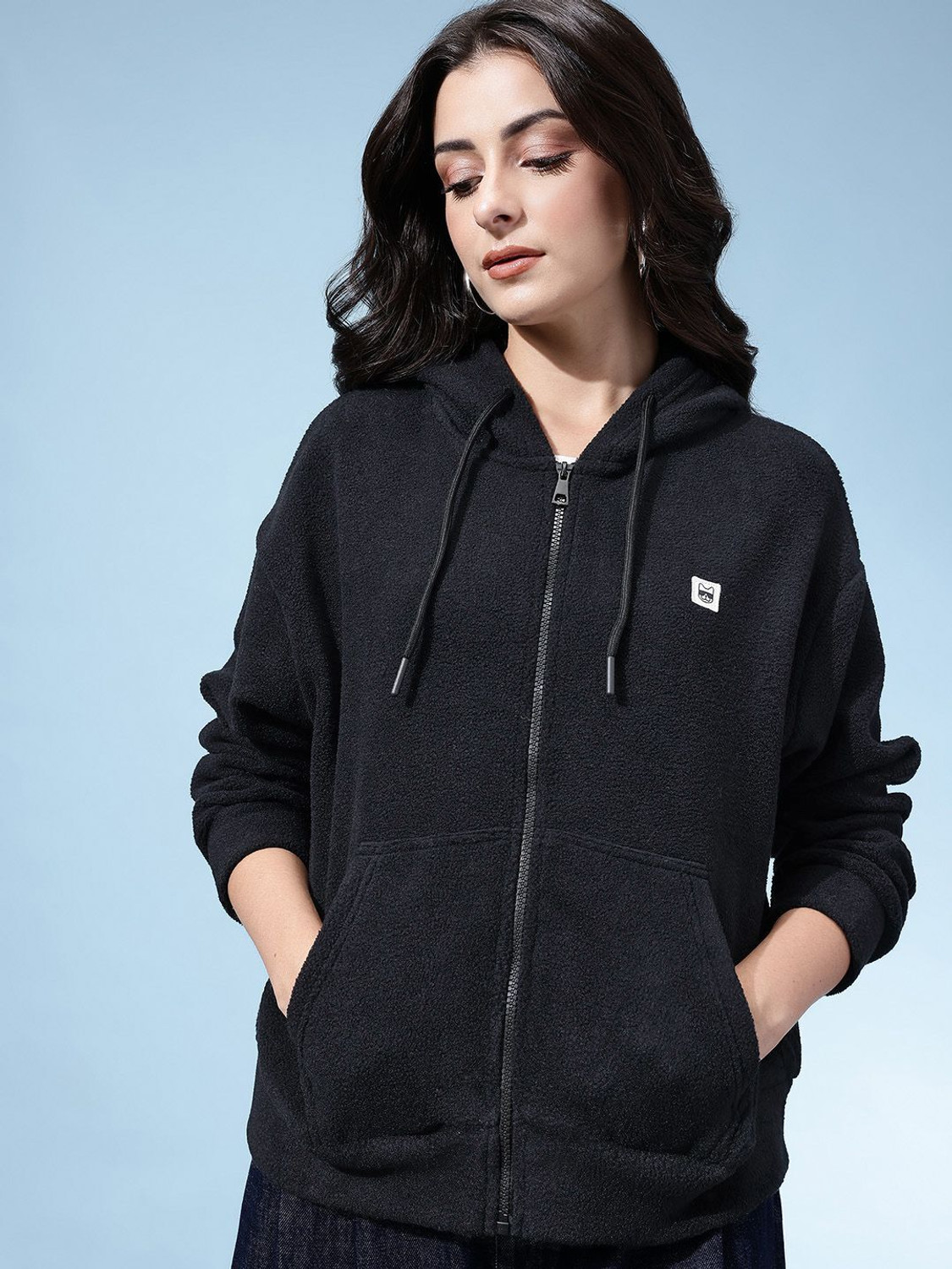 Image of Glitchez Full Sleeve Solid Women Sweatshirt