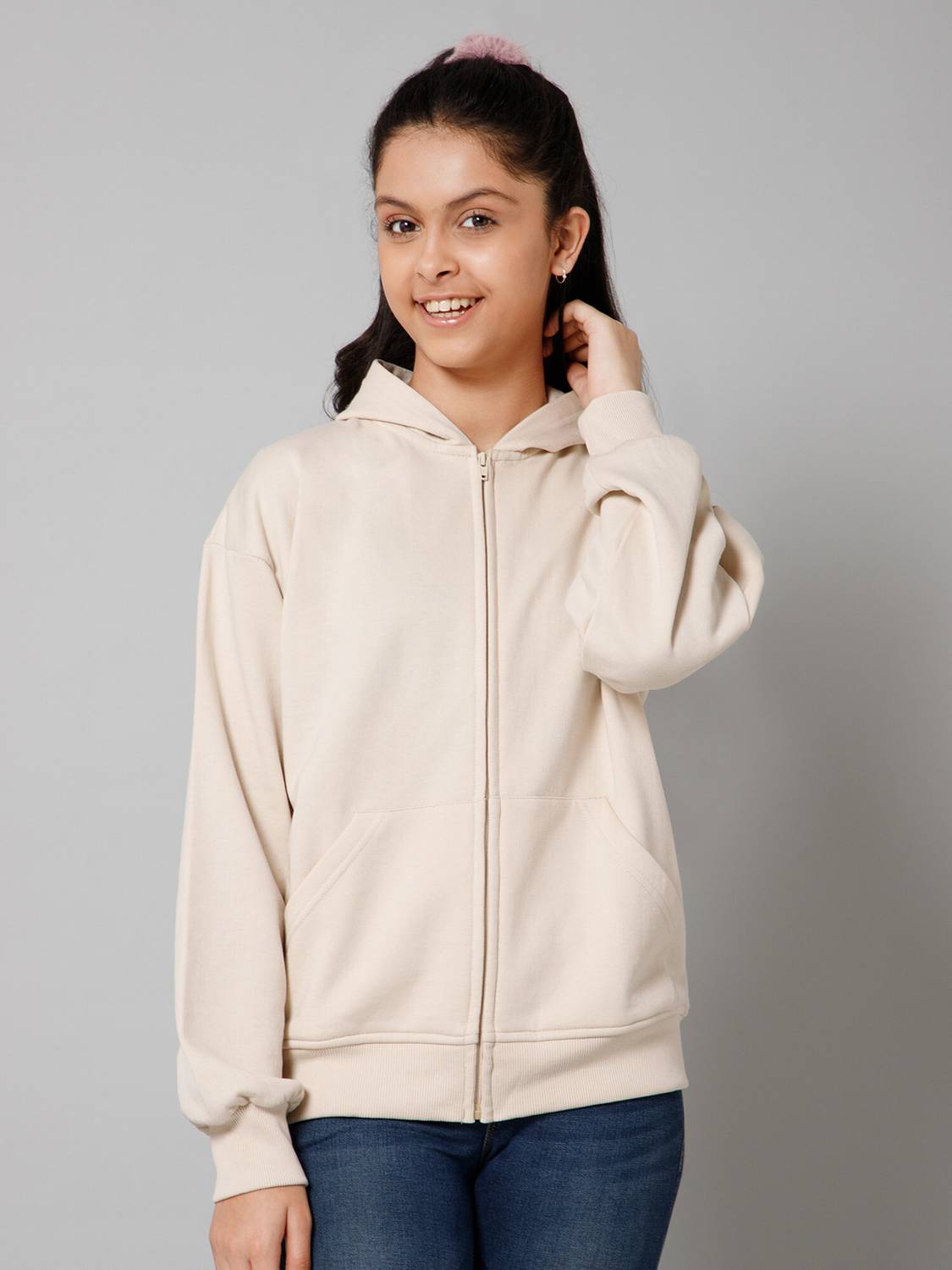 Alan Jones Full Sleeve Solid Girls Sweatshirt