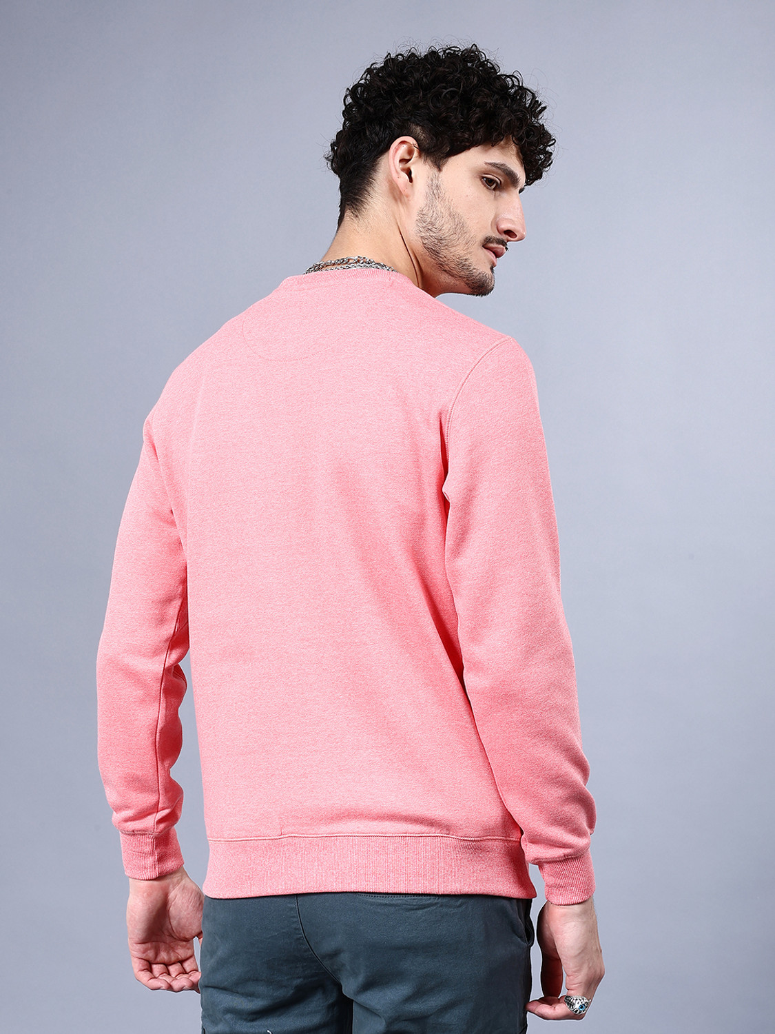 Image of The Indian Garage Co. Full Sleeve Self Design Men Sweatshirt