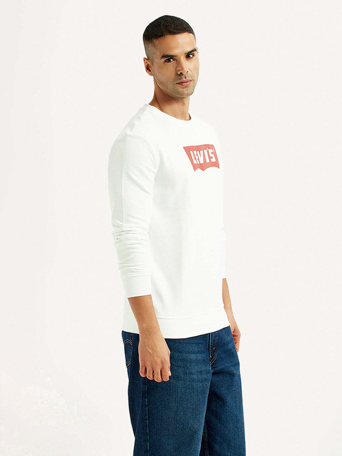 Image of LEVI'S Full Sleeve Graphic Print Men Sweatshirt