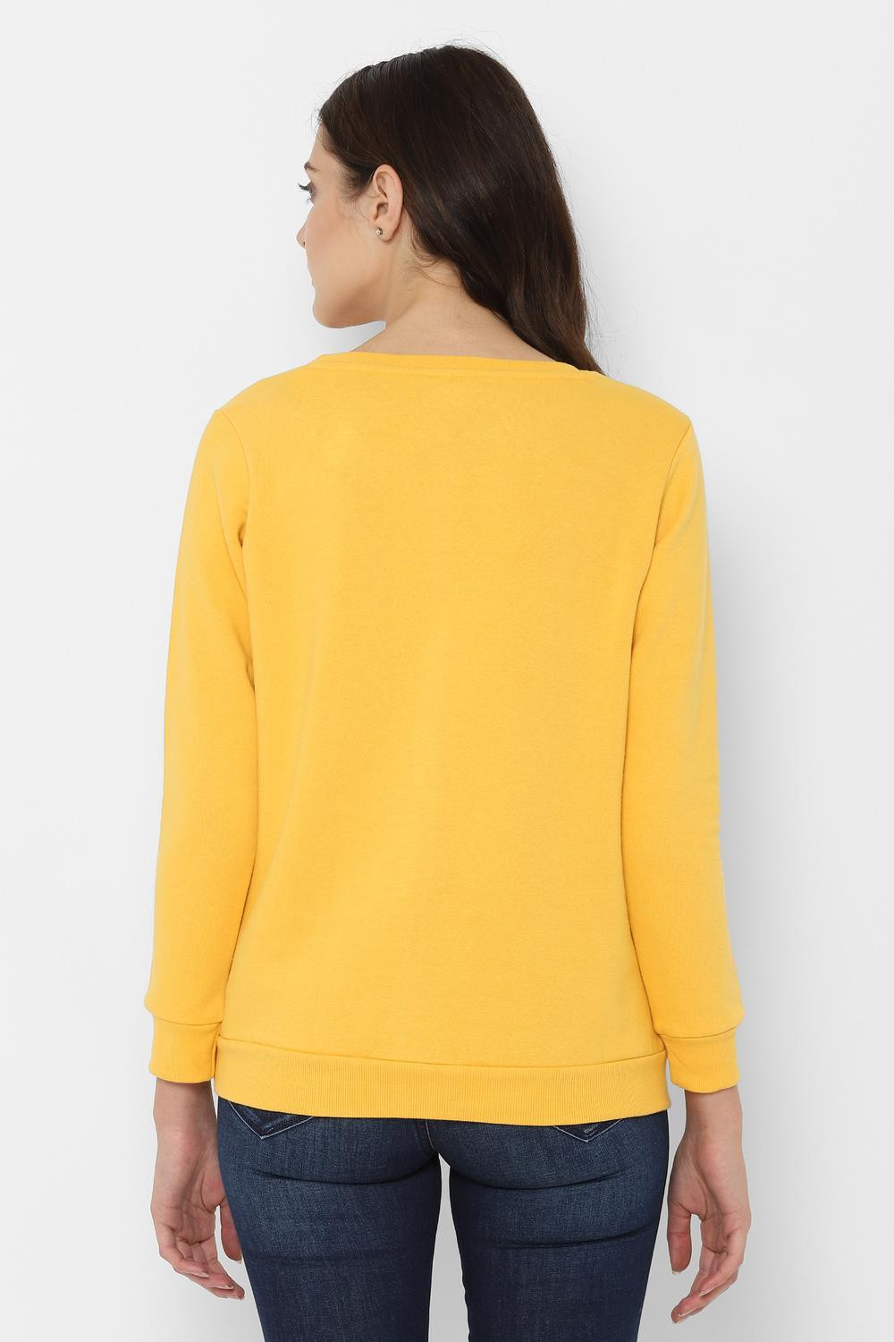 Image of Allen Solly 3 /4th Sleeve Solid Women Sweatshirt