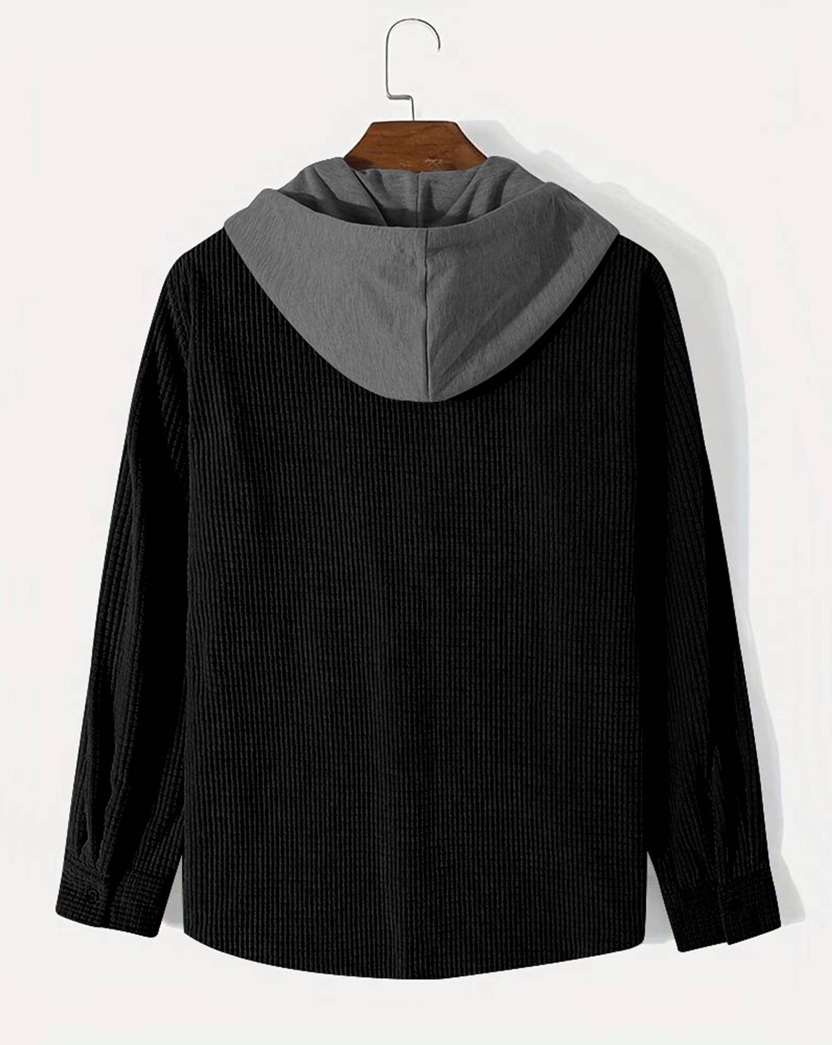 EyeBogler Men Self Design Casual Black, Grey Shirt - Image 2