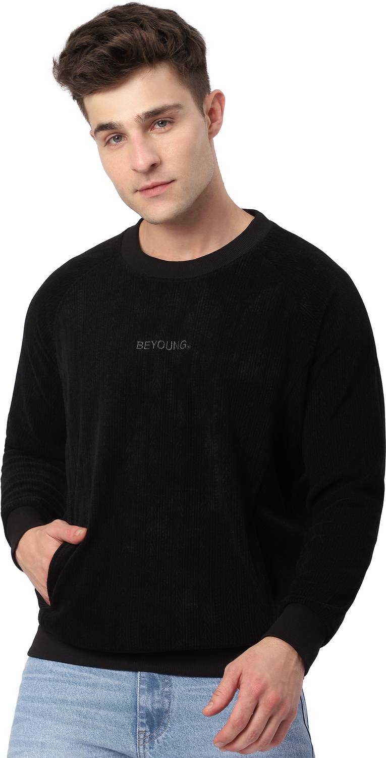 BEYOUNG Full Sleeve Solid Men Sweatshirt